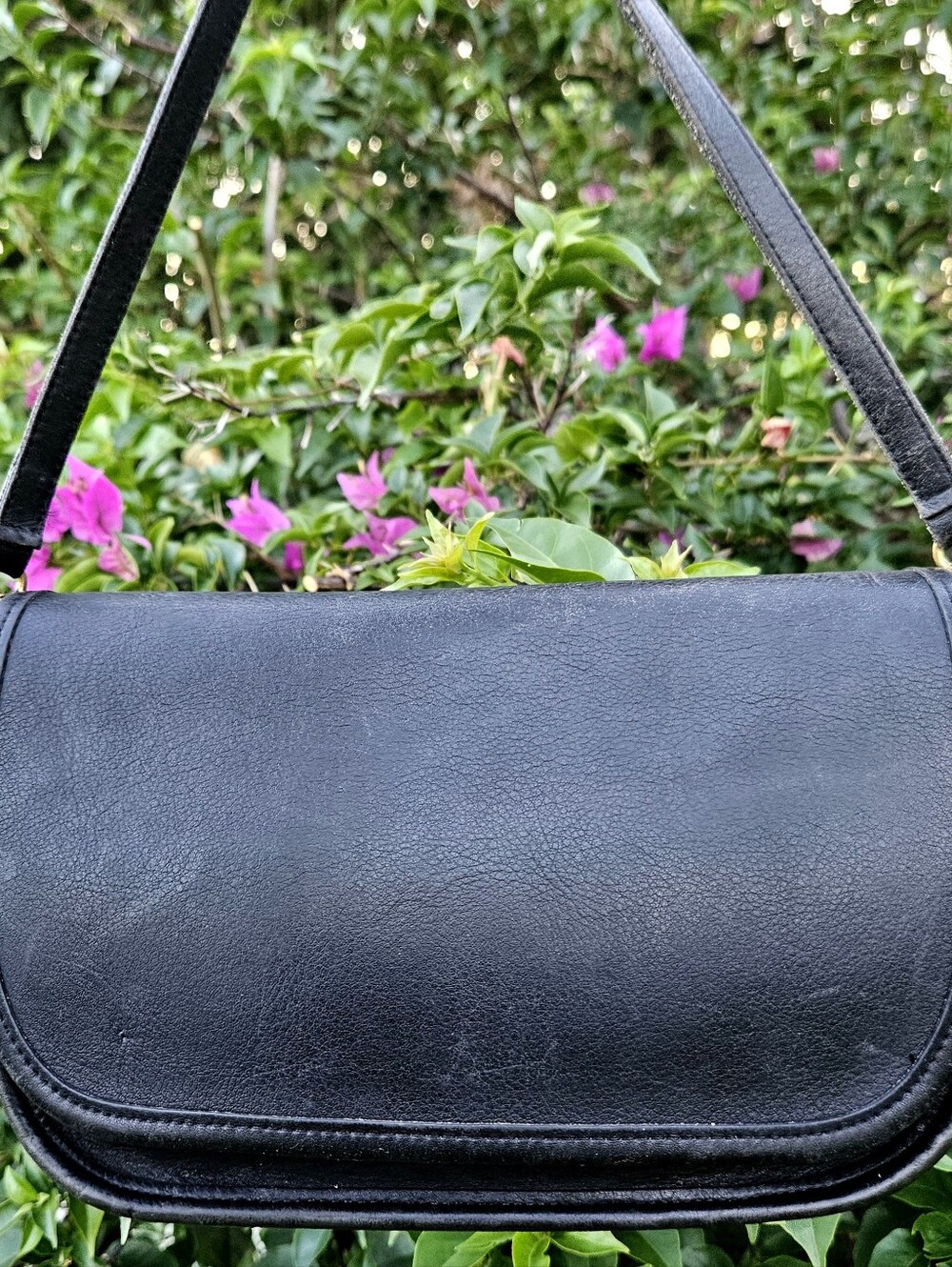 Vintage Coach Ritchie Flap Bag Black Leather Crossbody USA 9937